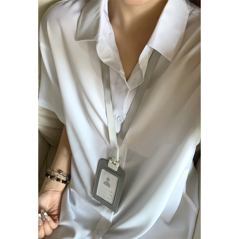 通勤体制内穿搭衬衫男女夏季防晒衬衫薄款轻奢高级感正肩短袖上衣，男装衬衫，电商A022