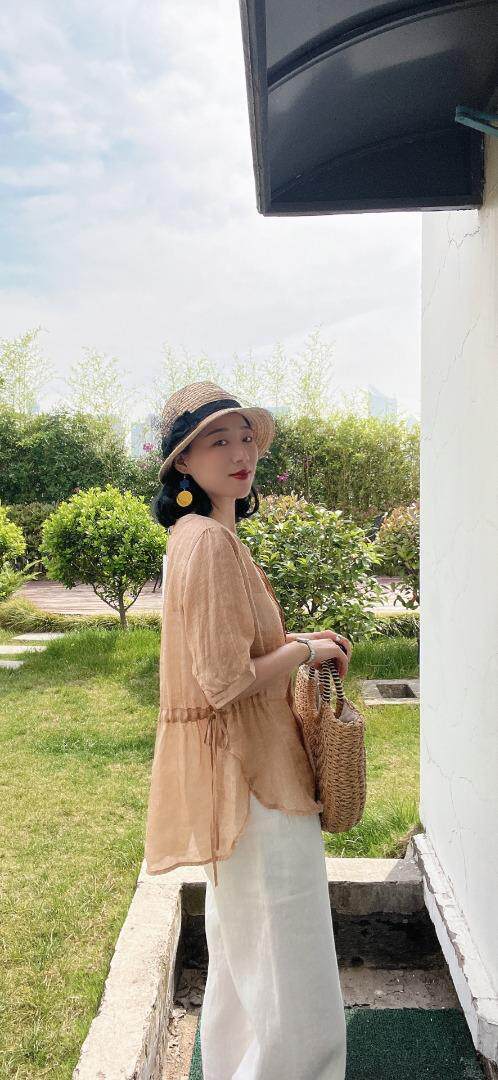 纯苎连衣裙小衫裤子裙子衬衣 时尚风 风淑女风休闲风，女装连衣裙，川哲