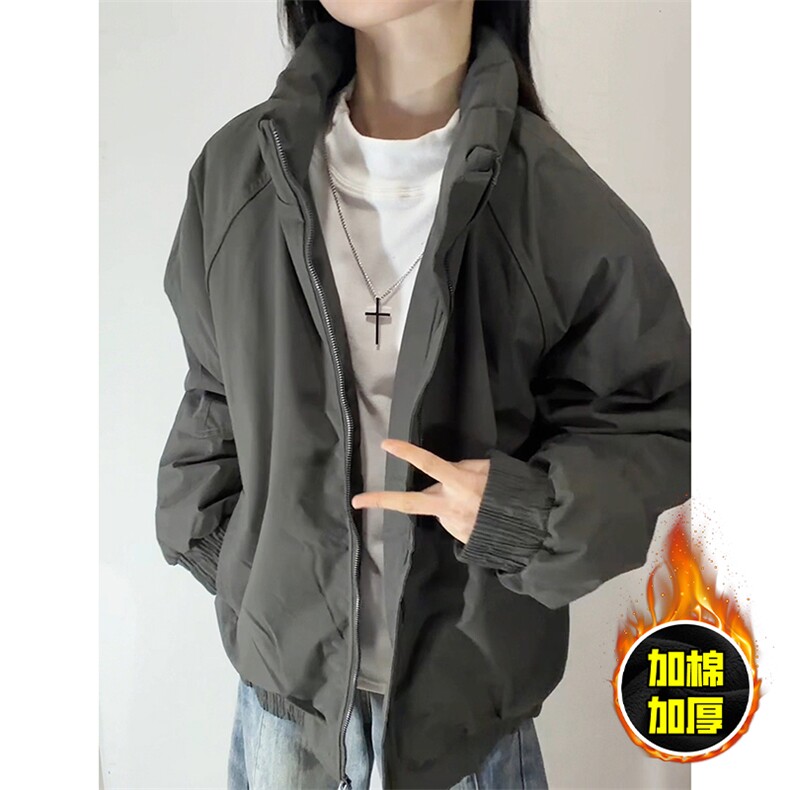 现货美式高街休闲棉衣夹克三防立领纯色户外工装加厚棉服外套,男装夹克,电商A486