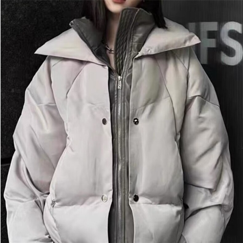 美式短款棉服时尚立领加厚棉衣男冬季潮牌设计宽松面包服百搭棉袄图片