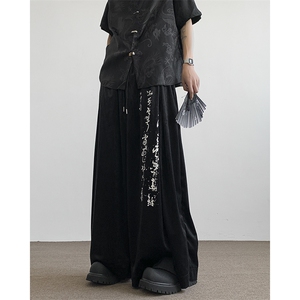 新中式书法裤山本耀司暗黑休闲裤风汉服 310A-2 BK319 P60 控78图片