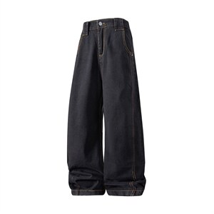 xz116-k16020-P35- 图 现货黑色拼接弯刀现货牛仔裤，男装牛仔裤，星座116