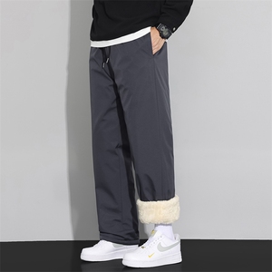 羊羔绒裤子男款冬季加绒加厚运动裤休闲保暖直筒裤JR1820-特P35图片