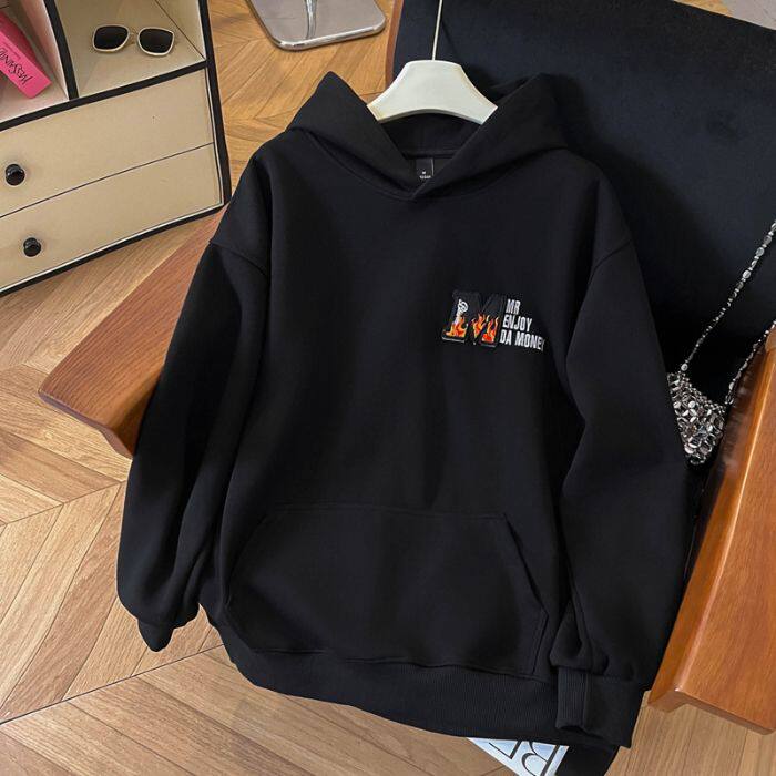 万针刺绣结构设计重磅秋冬全棉高品质美式高街连帽卫衣外套Y7695，男装卫衣，电商A486