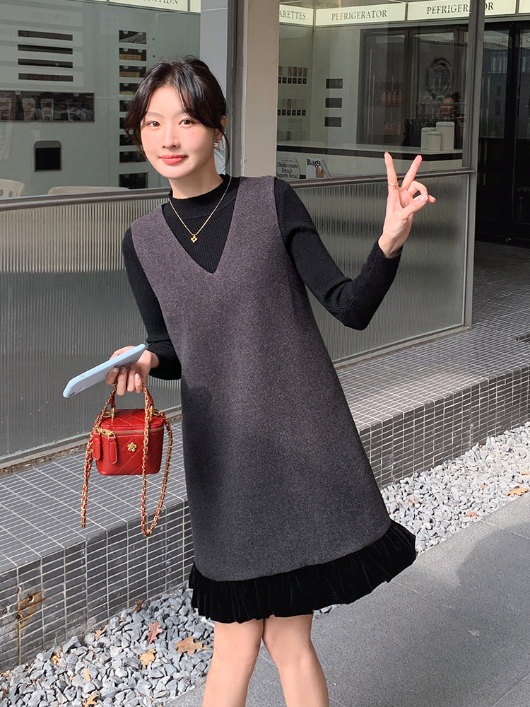 2025春装新款套装针织上衣+背心裙两件套,女装套装/套裙,姿衣坊