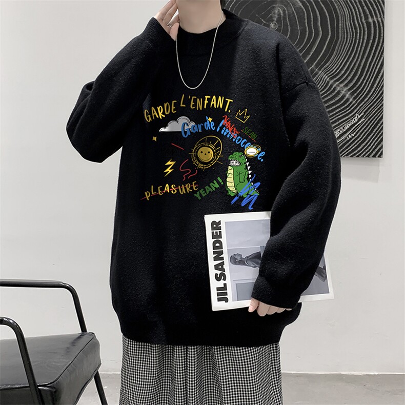 控68半高领毛衣男士大码针织衫男毛线衣男M18219-P45加绒款-P65,男装针织衫/毛衣,电商A040