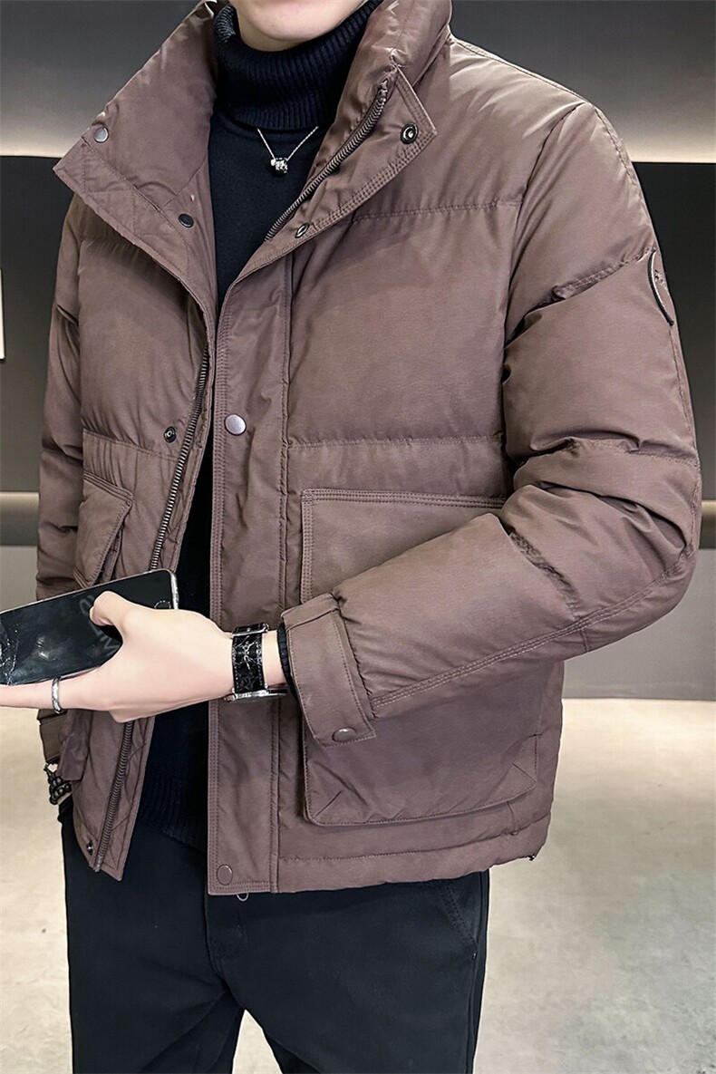 皮羽绒服男冬季2024新款立领帅气加厚防风防寒B240-YR69010-P215,男装羽绒服,电商B240