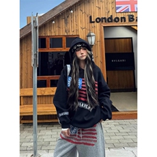 薄款/重磅华棉/银狐绒双层帽潮流英文印花卫衣，男装卫衣，星座506A