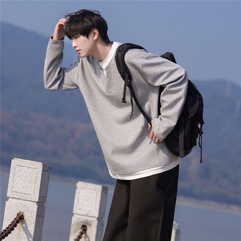 假两件华棉卫衣男:表面棉底部聚酯纤维WY77961特P48控78,男装卫衣,星座226-1