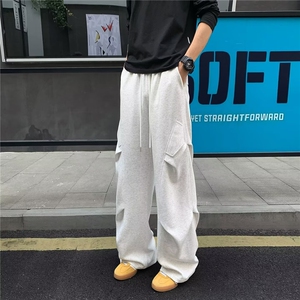 A20-P43 美式褶皱口袋工装裤秋冬嘻哈直筒伞兵复古街舞男休闲图片