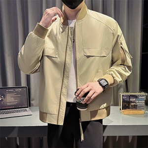 新款社会小伙秋装男时尚工装夹克男店主外套JK801-P78 控128 卡其图片