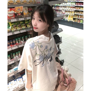 万针全刺绣解构设计260克重磅双纱纯棉高品质美式高街短袖T恤特35图片