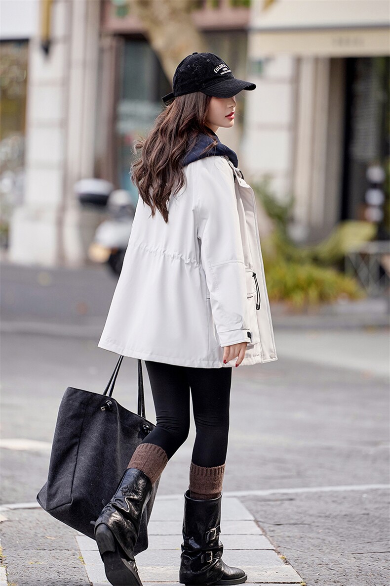 2025冬款兔毛加厚双层内胆撞色派克服,女装派克服,凯瑟曼