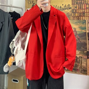 2023秋季新款百搭男士休闲西装学生宽松西服外套单西XZ01P85，男装西服，电商B220