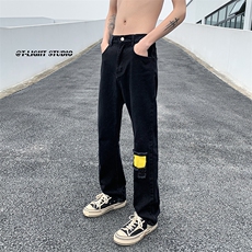 B221美式ins高街暗黑小众修身小脚破洞牛仔裤LK23012-P60控78，男装牛仔裤，电商B221