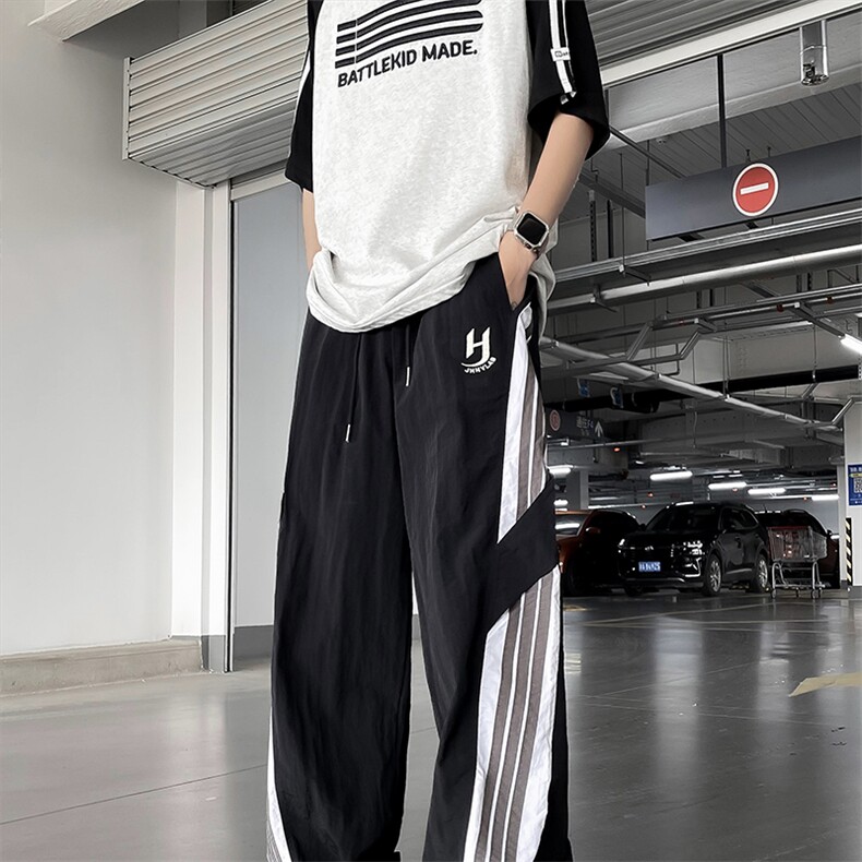 宽松阔腿休闲运动工装裤男女夏季薄款vibe美式复古裤子K28444-p45,男装工装外套,星座1008