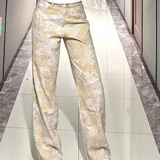 设计感复古扎染印花牛仔裤女夏季2025新款高腰显瘦独特设计拖地裤，男装牛仔裤，星座1210-1