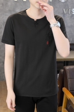2025夏季棉麻透气清凉男士风盘扣短袖休闲T恤上衣XF9802-P50，男装T恤，星座1105-3