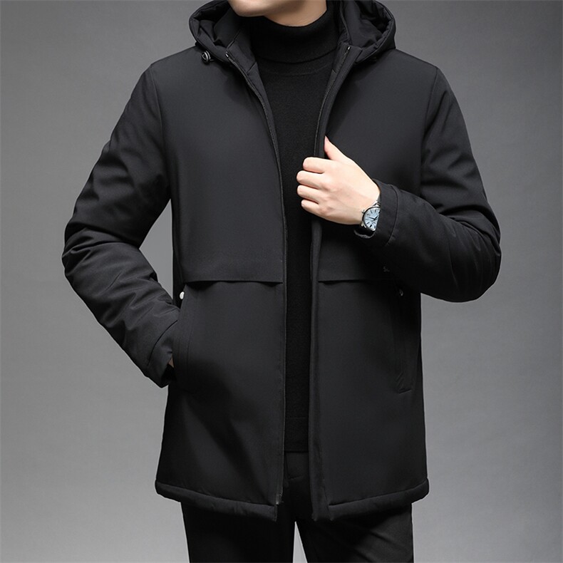 新款中年纯色棉衣男爸爸冬装可脱帽子休闲棉服外套GSNA21555-P150,男装棉衣,电商B212（原钱塘6029）
