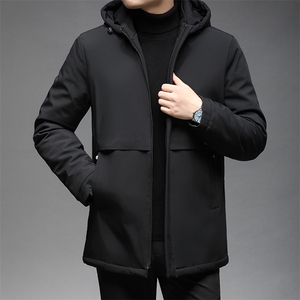 新款中年纯色棉衣男爸爸冬装可脱帽子休闲棉服外套GSNA21555-P150图片