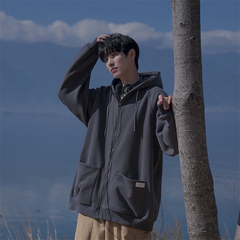 开衫卫衣男春秋款高街连帽衫B225-A6401-P95-X118,男装卫衣,电商B225