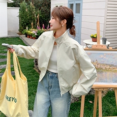 【新款！！】米白色休闲百搭棒球服韩版夹克2005款P135K208，女装短外套，2C316