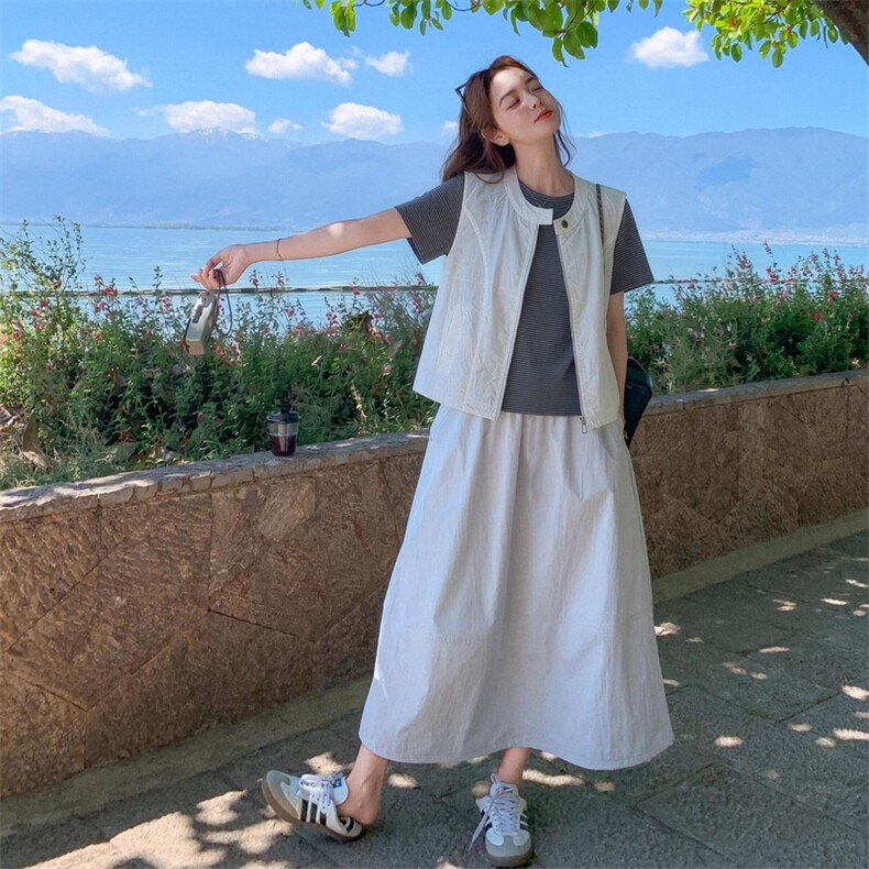 现货夏季马甲套裙三件套p175-k255,女装套装/套裙,丝露怡语