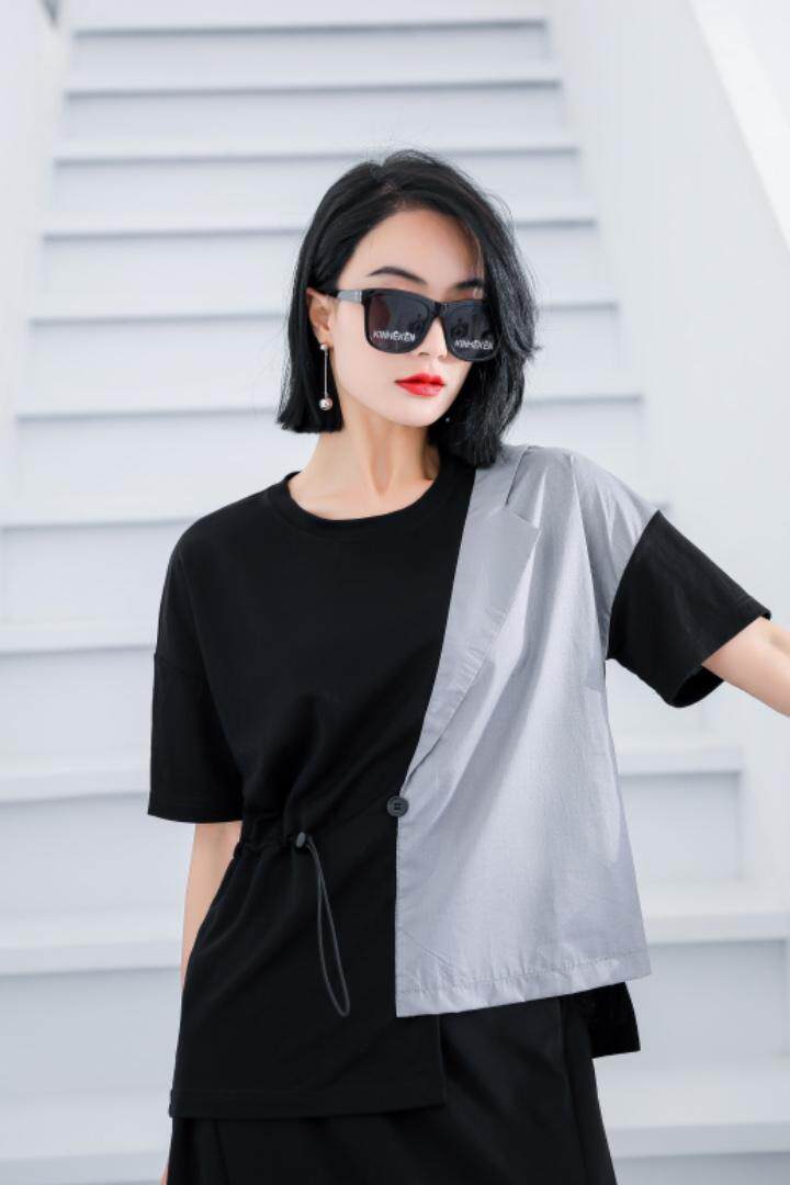 现货夏季新款拼接面料时尚，女装，赛蝶衣社