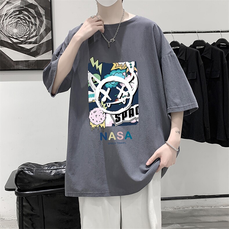 YT26275-P30亚麻短袖t恤男大码五分袖男宽松七分袖大皂风模特,男装T恤,电商A040