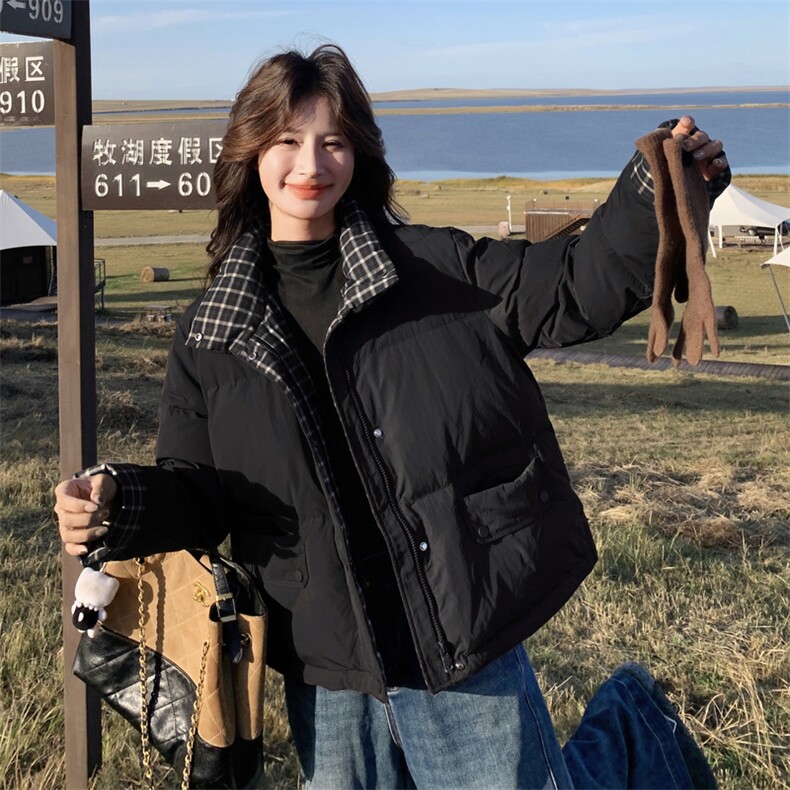 现货90白鸭绒2025年新款羽绒服拼接外套,女装羽绒服,牡丹诺