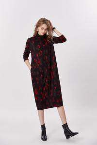 【现货】冬季新款貂绒提花连衣裙，女装连衣裙，依然浪漫