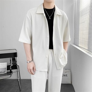 朝风夏季新款短袖衬衫套装五分袖衬衣裤子 A328-2236-P105 K145图片