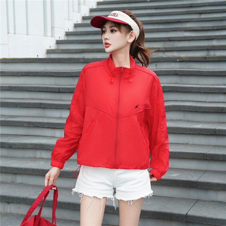 灰色韩系时尚高级感气质防晒外套女2025夏季新款宽松休闲上衣,女装短外套,安之芮娜