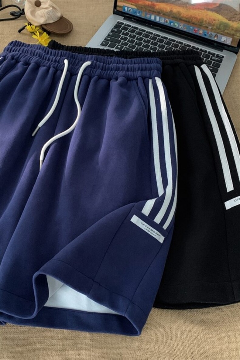 夏季新款侧边拼接织带绣标短裤宽松M~4XLXZ604-DK809-P40控58,男装牛仔裤,星座604