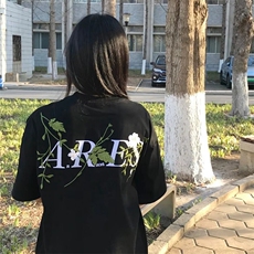 万针全刺绣工艺抖音得物高品质260克重磅纯棉双纱美式高街短袖T恤，男装T恤，电商A486