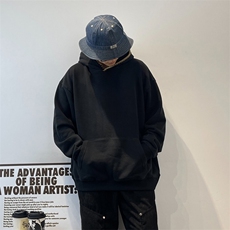 抖音得物高品质二开25秋冬美式重磅宽松纯色连帽贝壳刺绣卫衣W63，男装卫衣，电商A486-1