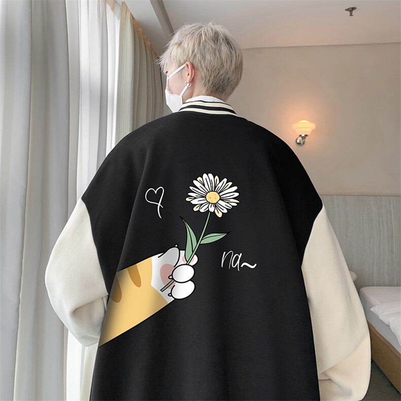 摇粒绒棒球服男大码开衫卫衣男夹克BF86265-P65,男装夹克,电商A040