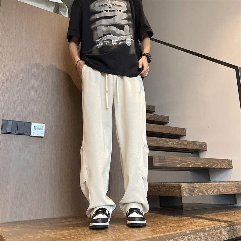 2025春季新款垂感休闲裤男宽松直筒九分裤纯色百搭K228P55图片