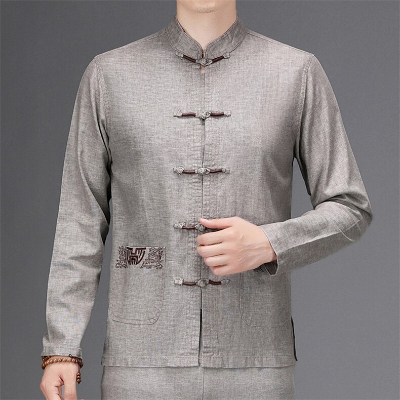 DH009-2207钱塘2020-2春季新建男士休闲套装风唐装两件套P108,男装民族服装,钱塘207-2