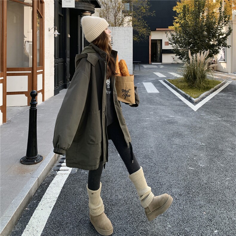 军绿色羊羔毛内胆派克服2C167-902-P230-K298,女装棉衣/棉服,2C167