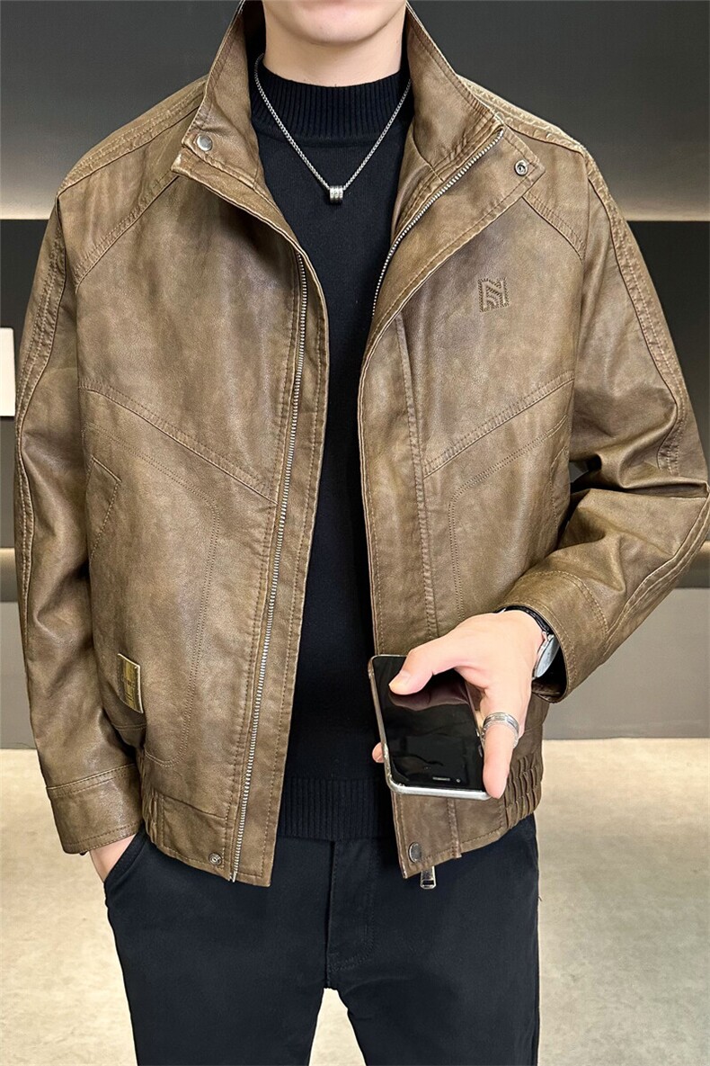 店主风2025秋季宽松皮衣男装外套夹克C317-J9966-P155,男装夹克,电商C317