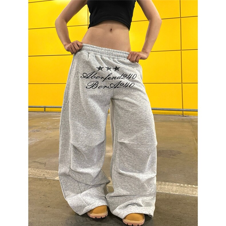 BeOurRule美式复古慵懒阔腿休闲裤辣妹百搭垂感褶皱弯刀卫裤男女,男装休闲裤,星座1210-1