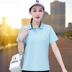 燕颉POLO衫夏款女士2023夏季新款中老年妈妈翻领衣服正肩体恤上衣，女装T恤，燕颉服饰