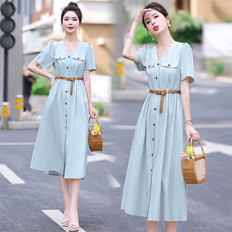 2024夏装新款淑女范气质连衣裙优雅潮流自信干练连衣裙，女装套装/套裙，芭米依尚