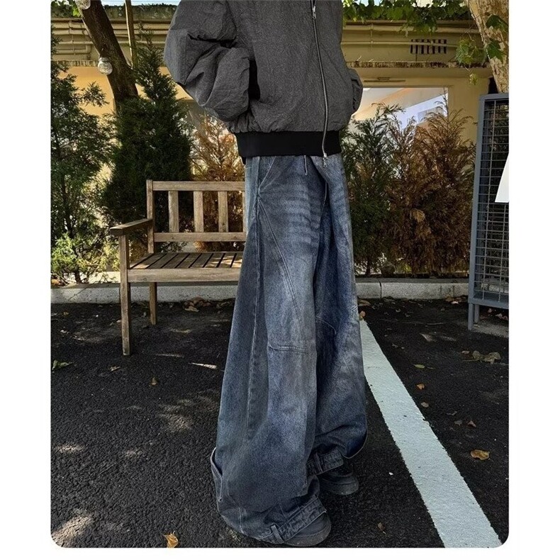 美式做旧擦色设计感阔腿牛仔裤ZK0292-P65,男装牛仔裤,星座313A(原308A-2)