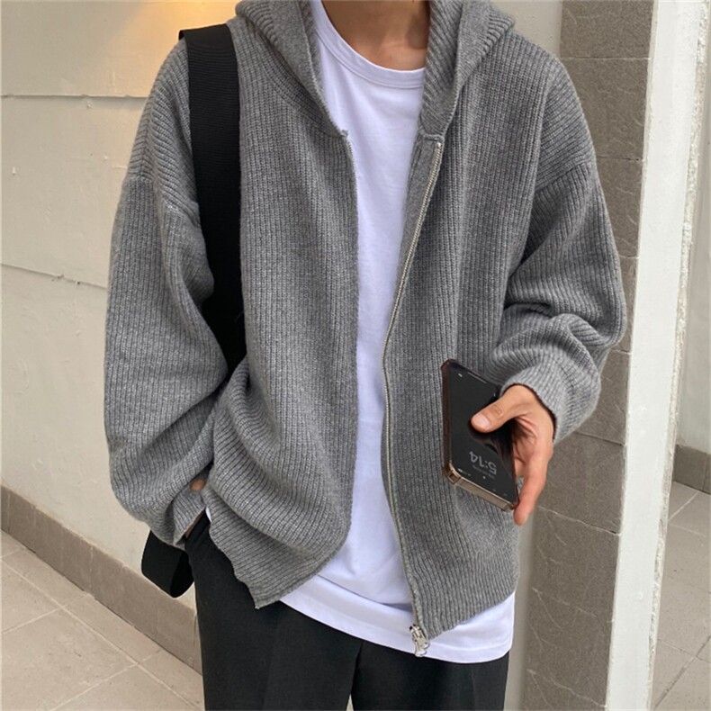 816B-MY009-P75韩版男士毛衣外套宽松纯色慵懒风开衫韩,男装针织衫/毛衣,星座816B