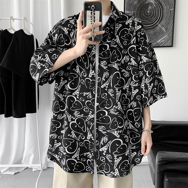 青少年短袖t恤潮2024新夏季ins港风宽松潮流衣服A161-2-CT508-P45,男装T恤,电商A161-2