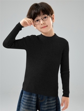 可机洗儿童精纺羊毛衫男女童抽条打底毛衣宝宝羊绒套头内搭上衣，童装儿童羊毛衫，初丹羊绒童装