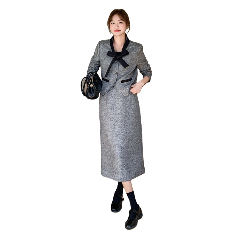 现货-小香风套装女2025秋新款气质高端时尚洋气半身裙两件套,女装套装/套裙,霓裳依族
