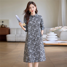 2025新中式长袖秋装连衣裙女，女装连衣裙，鑫思依格